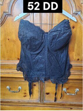 Vintage Goddess Lace Corset Bustier Plus Size New Old Stock 52DD